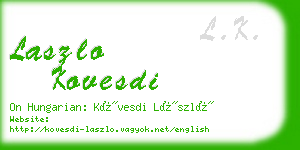 laszlo kovesdi business card